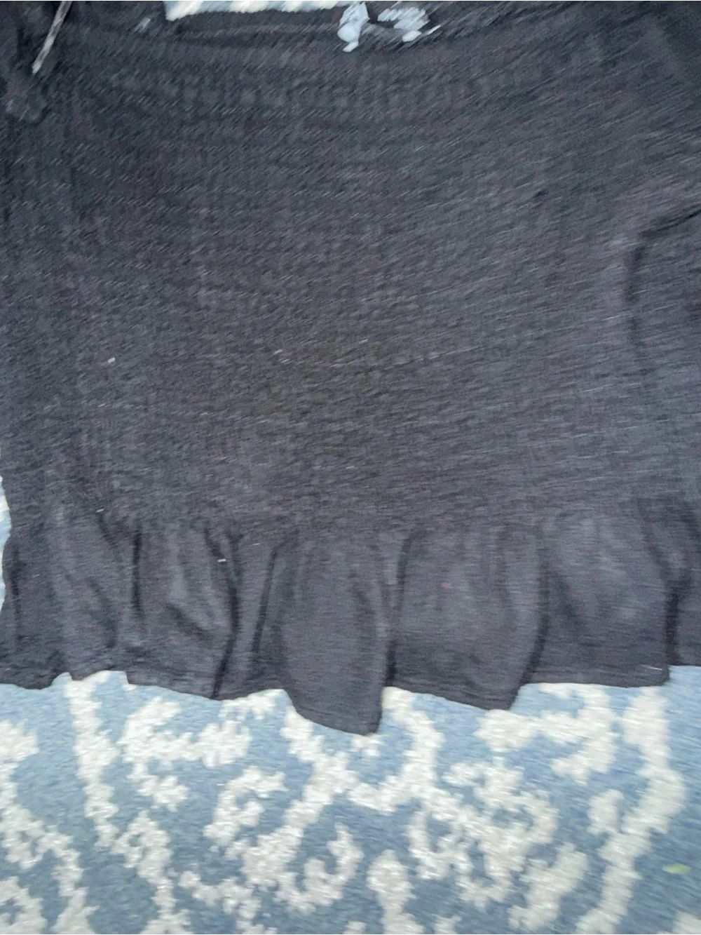 Zara Black Smocked Puff-Sleeve Crop Top